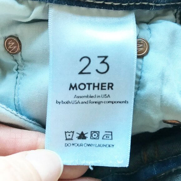 MOTHER High Waisted Looker Ankle Fray Not Rough Enough Skinny Jeans Womens 23 - Picture 7 of 13